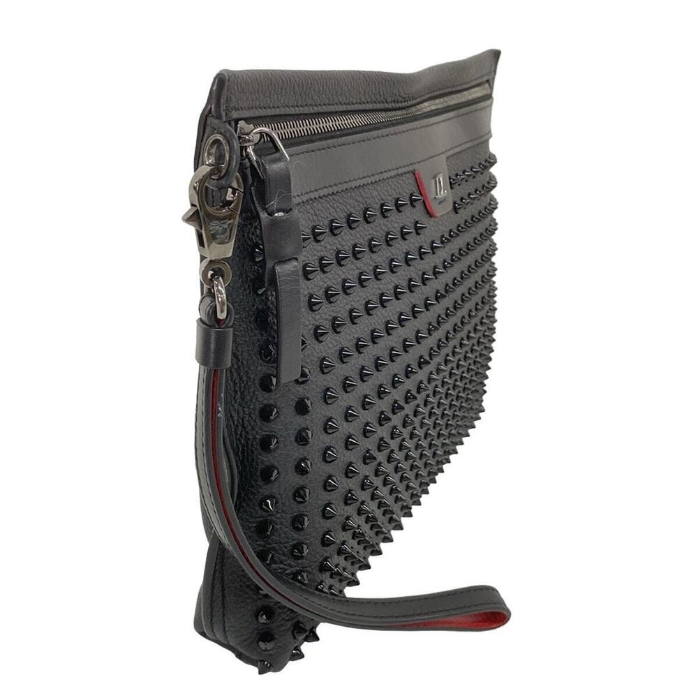 Christian Louboutin Clutch Bag Black Leather Studded
